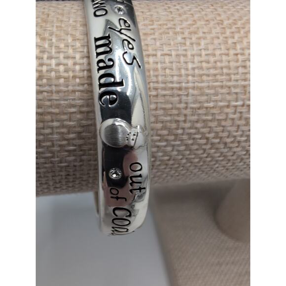 Brighton Frosty the Snowman Lyrics Bangle Bracelet Crystals oval Christmas - Picture 5 of 9